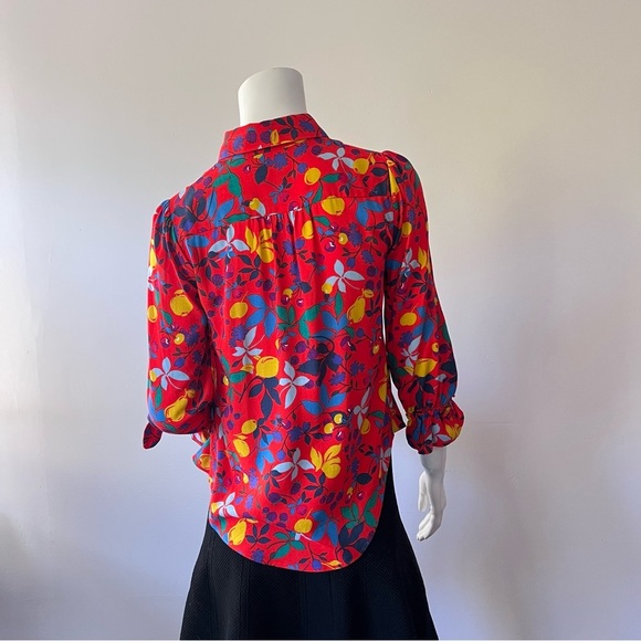 Anthropologie Maeve Blithe Fruit and Floral Blouse Size 4 - Picture 4 of 9